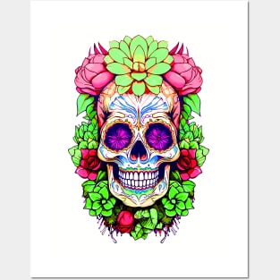 Day of the Dead Sweet Skull Halloween El dia de los Muertos Posters and Art